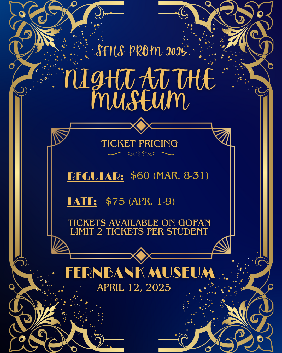 Save the Date for Prom 2025!  Saturday, April 19 8-11pm at Fernbank Science Center